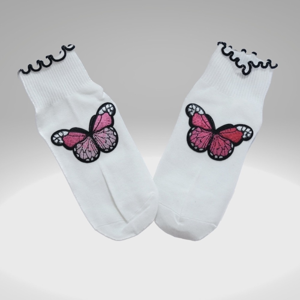 Butterfly white socks.